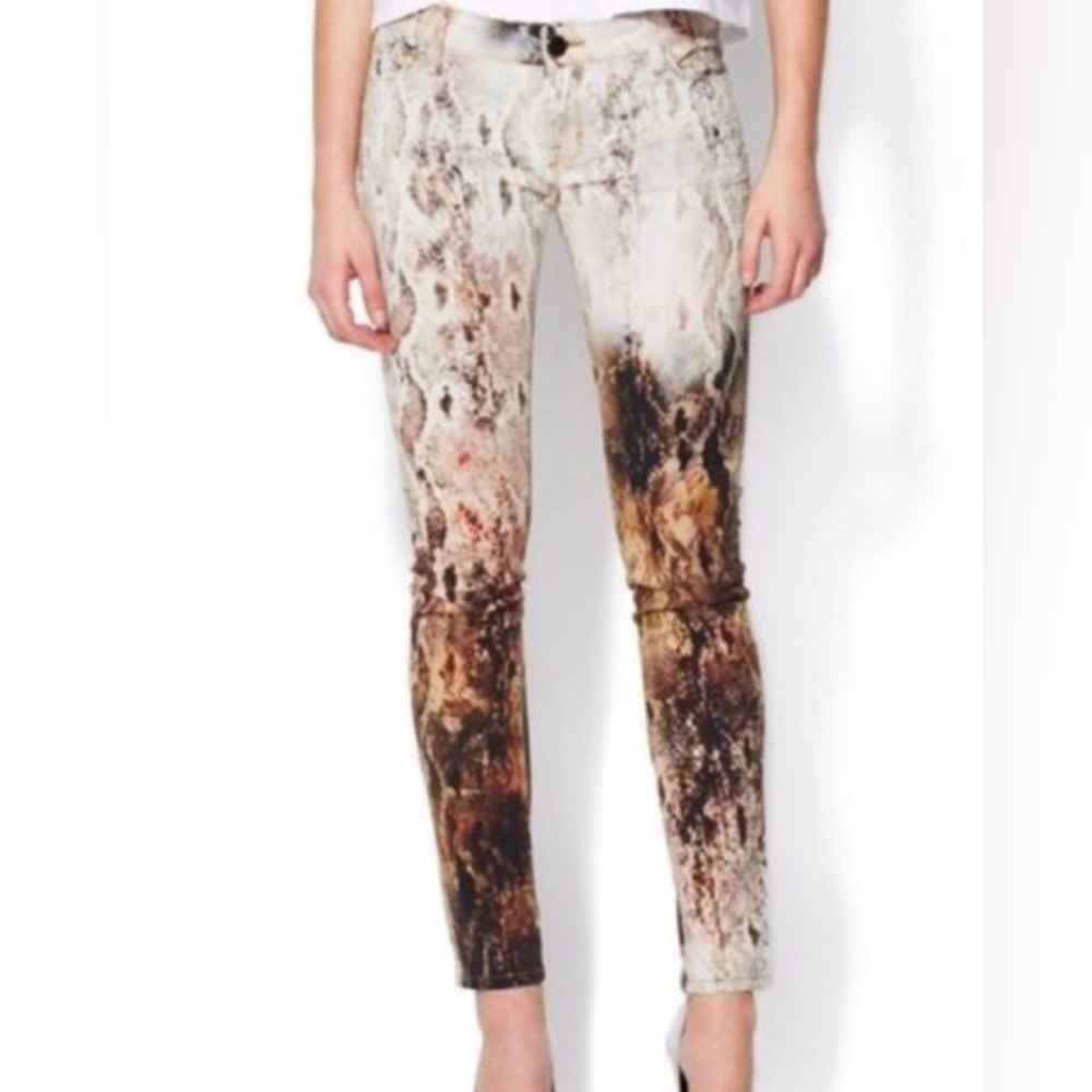 Etienne Marcel Snakeskin Skinny Low-Rise Jeans- NWOT